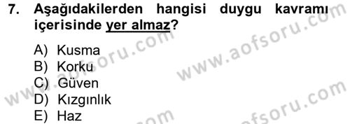 İş ve Yaşamda Motivasyon Dersi 2014 - 2015 Yılı Tek Ders Sınav Soruları 7. Soru