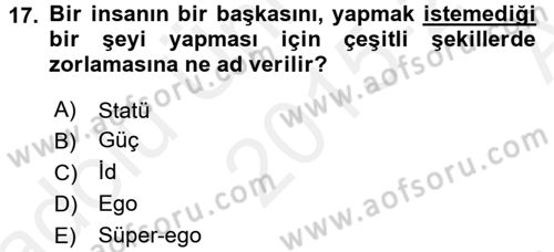 İş ve Yaşamda Motivasyon Dersi 2015 - 2016 Yılı (Vize) Ara Sınav Soruları 17. Soru