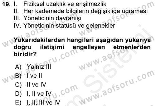İş ve Yaşamda Motivasyon Dersi 2015 - 2016 Yılı (Vize) Ara Sınav Soruları 19. Soru