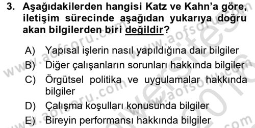 İş ve Yaşamda Motivasyon Dersi 2015 - 2016 Yılı (Final) Dönem Sonu Sınav Soruları 3. Soru