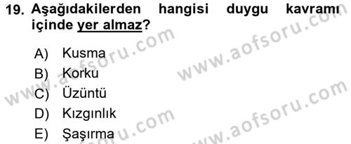 İş ve Yaşamda Motivasyon Dersi 2015 - 2016 Yılı Tek Ders Sınav Soruları 19. Soru