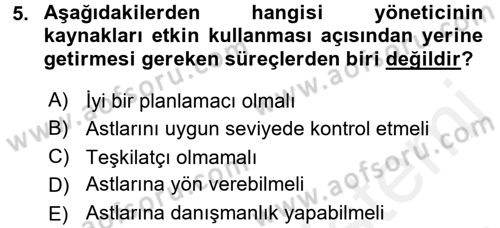 İş ve Yaşamda Motivasyon Dersi 2015 - 2016 Yılı Tek Ders Sınav Soruları 5. Soru