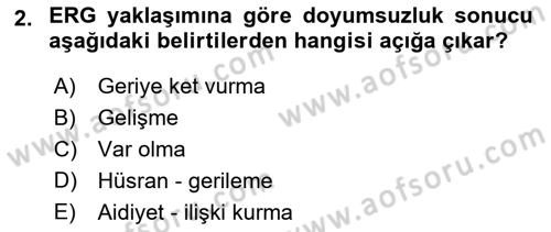 İş ve Yaşamda Motivasyon Dersi 2016 - 2017 Yılı 3 Ders Sınav Soruları 2. Soru