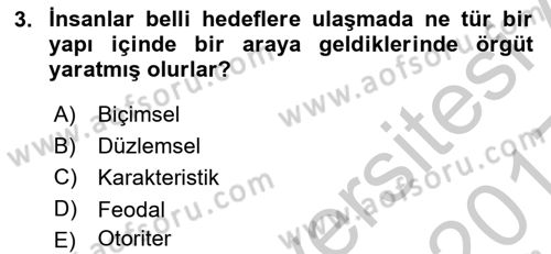 İş ve Yaşamda Motivasyon Dersi 2016 - 2017 Yılı 3 Ders Sınav Soruları 3. Soru