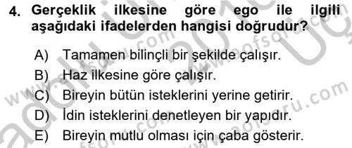 İş ve Yaşamda Motivasyon Dersi 2016 - 2017 Yılı 3 Ders Sınav Soruları 4. Soru