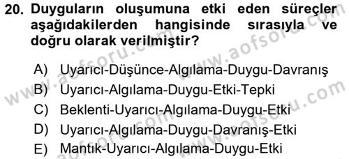 İş ve Yaşamda Motivasyon Dersi 2016 - 2017 Yılı (Vize) Ara Sınav Soruları 20. Soru