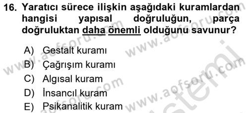İş ve Yaşamda Motivasyon Dersi 2016 - 2017 Yılı (Final) Dönem Sonu Sınav Soruları 16. Soru