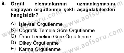 Satış Yönetimi ve Telefonda Satış Dersi 2012 - 2013 Yılı (Vize) Ara Sınav Soruları 9. Soru