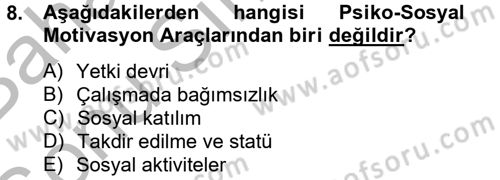 Satış Yönetimi ve Telefonda Satış Dersi 2012 - 2013 Yılı (Final) Dönem Sonu Sınav Soruları 8. Soru