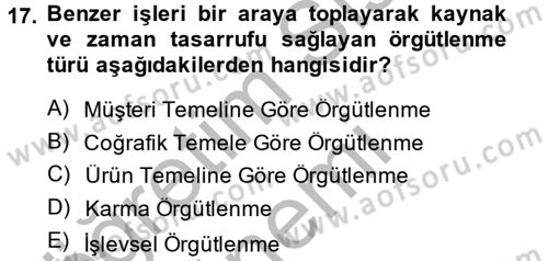 Satış Yönetimi ve Telefonda Satış Dersi 2013 - 2014 Yılı (Vize) Ara Sınav Soruları 17. Soru