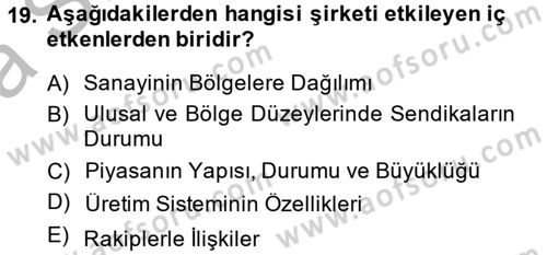 Satış Yönetimi ve Telefonda Satış Dersi 2014 - 2015 Yılı (Vize) Ara Sınav Soruları 19. Soru