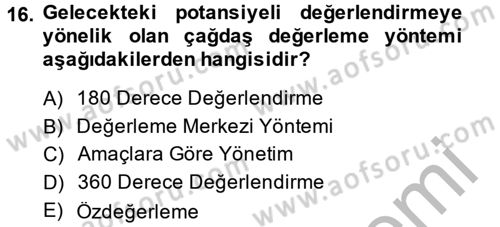 Satış Yönetimi ve Telefonda Satış Dersi 2014 - 2015 Yılı (Final) Dönem Sonu Sınav Soruları 16. Soru