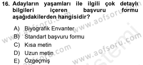 Satış Yönetimi ve Telefonda Satış Dersi 2015 - 2016 Yılı (Vize) Ara Sınav Soruları 16. Soru
