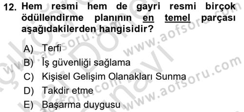Satış Yönetimi ve Telefonda Satış Dersi 2015 - 2016 Yılı (Final) Dönem Sonu Sınav Soruları 12. Soru