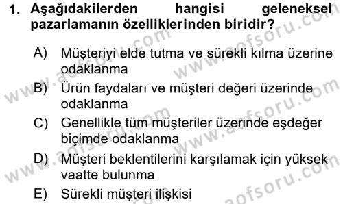 Satış Yönetimi ve Telefonda Satış Dersi 2016 - 2017 Yılı (Vize) Ara Sınav Soruları 1. Soru