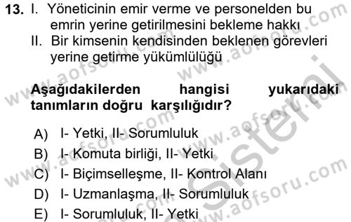 Satış Yönetimi ve Telefonda Satış Dersi 2016 - 2017 Yılı (Vize) Ara Sınav Soruları 13. Soru