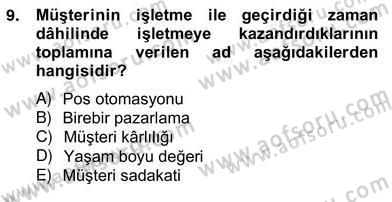 Çağrı Merkezinde Müşteri İlişkileri Yönetimi Dersi 2012 - 2013 Yılı (Vize) Ara Sınav Soruları 9. Soru