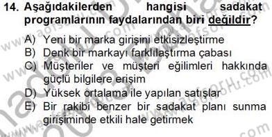 Çağrı Merkezinde Müşteri İlişkileri Yönetimi Dersi 2012 - 2013 Yılı (Final) Dönem Sonu Sınav Soruları 14. Soru