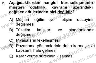Çağrı Merkezinde Müşteri İlişkileri Yönetimi Dersi 2013 - 2014 Yılı (Vize) Ara Sınav Soruları 2. Soru