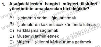 Çağrı Merkezinde Müşteri İlişkileri Yönetimi Dersi 2014 - 2015 Yılı (Vize) Ara Sınavı 1. Soru