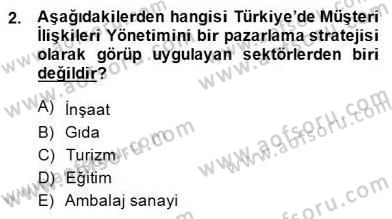 Çağrı Merkezinde Müşteri İlişkileri Yönetimi Dersi 2014 - 2015 Yılı (Vize) Ara Sınavı 2. Soru