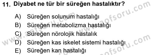 Bakıma Gereksinimi Olan Engelli Bireyler 1 Dersi 2017 - 2018 Yılı (Final) Dönem Sonu Sınav Soruları 11. Soru