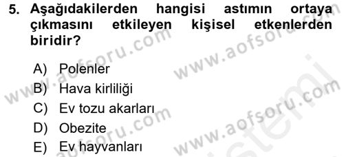 Bakıma Gereksinimi Olan Engelli Bireyler 1 Dersi 2017 - 2018 Yılı (Final) Dönem Sonu Sınav Soruları 5. Soru