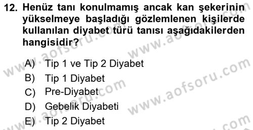 Bakıma Gereksinimi Olan Engelli Bireyler 1 Dersi 2018 - 2019 Yılı Yaz Okulu Sınav Soruları 12. Soru