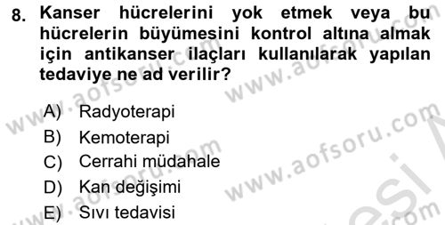 Bakıma Gereksinimi Olan Engelli Bireyler 1 Dersi 2019 - 2020 Yılı (Final) Dönem Sonu Sınav Soruları 8. Soru