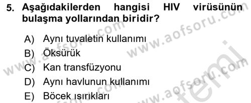 Bakıma Gereksinimi Olan Engelli Bireyler 1 Dersi 2022 - 2023 Yılı Yaz Okulu Sınav Soruları 5. Soru