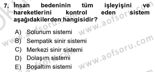 Bakıma Gereksinimi Olan Engelli Bireyler 1 Dersi 2022 - 2023 Yılı Yaz Okulu Sınav Soruları 7. Soru