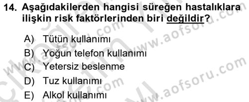 Bakıma Gereksinimi Olan Engelli Bireyler 1 Dersi 2023 - 2024 Yılı Yaz Okulu Sınavı 14. Soru