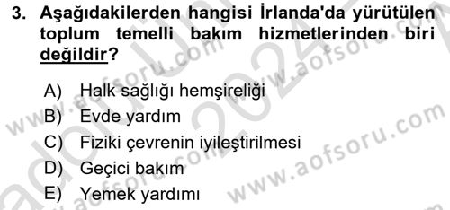 Bakıma Gereksinimi Olan Engelli Bireyler 1 Dersi 2024 - 2025 Yılı (Vize) Ara Sınav Soruları 3. Soru