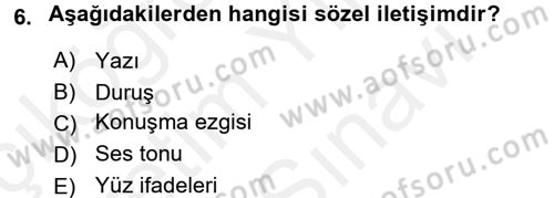 Bakıma Gereksinimi Olan Engelli Bireyler 2 Dersi 2017 - 2018 Yılı (Vize) Ara Sınav Soruları 6. Soru