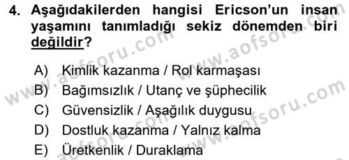 Bakıma Gereksinimi Olan Engelli Bireyler 2 Dersi 2022 - 2023 Yılı Yaz Okulu Sınav Soruları 4. Soru