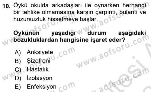 Bakıma Gereksinimi Olan Engelli Bireyler 2 Dersi 2023 - 2024 Yılı (Vize) Ara Sınav Soruları 10. Soru