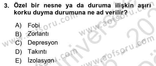 Bakıma Gereksinimi Olan Engelli Bireyler 2 Dersi 2025 - 2026 Yılı (Vize) Ara Sınav Soruları 3. Soru