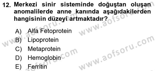 Bakıma Gereksinimi Olan Engelli Bireyler 2 Dersi 2025 - 2026 Yılı (Final) Dönem Sonu Sınav Soruları 12. Soru