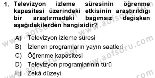 Engelli Psikolojisi Dersi 2017 - 2018 Yılı (Vize) Ara Sınav Soruları 1. Soru