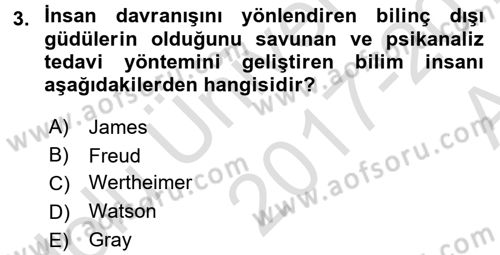 Engelli Psikolojisi Dersi 2017 - 2018 Yılı (Vize) Ara Sınav Soruları 3. Soru