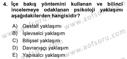 Engelli Psikolojisi Dersi 2017 - 2018 Yılı (Vize) Ara Sınav Soruları 4. Soru