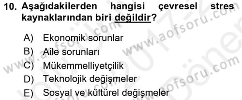 Engelli Psikolojisi Dersi 2017 - 2018 Yılı (Final) Dönem Sonu Sınav Soruları 10. Soru