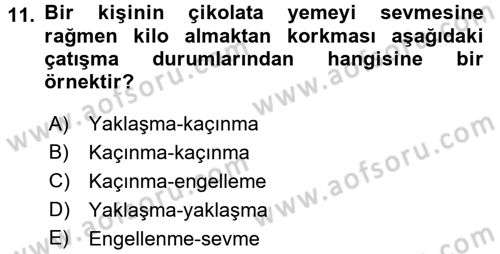 Engelli Psikolojisi Dersi 2017 - 2018 Yılı (Final) Dönem Sonu Sınav Soruları 11. Soru