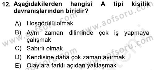 Engelli Psikolojisi Dersi 2017 - 2018 Yılı (Final) Dönem Sonu Sınav Soruları 12. Soru