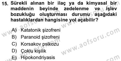 Engelli Psikolojisi Dersi 2017 - 2018 Yılı (Final) Dönem Sonu Sınav Soruları 15. Soru