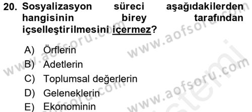 Engelli Psikolojisi Dersi 2017 - 2018 Yılı (Final) Dönem Sonu Sınav Soruları 20. Soru
