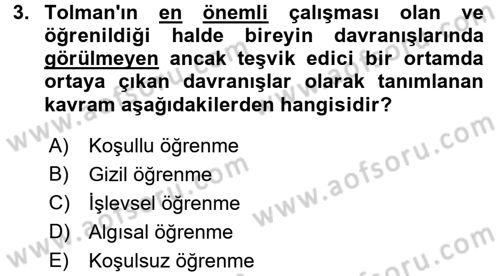 Engelli Psikolojisi Dersi 2017 - 2018 Yılı (Final) Dönem Sonu Sınav Soruları 3. Soru