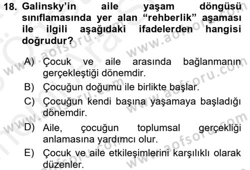 Engelli Bakımı ve Rehabilitasyonunu Planlama Dersi 2017 - 2018 Yılı (Vize) Ara Sınav Soruları 18. Soru
