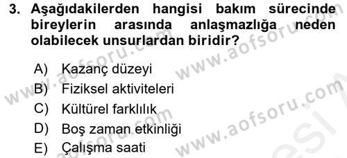 Engelli Bakımı ve Rehabilitasyonunu Planlama Dersi 2017 - 2018 Yılı (Vize) Ara Sınav Soruları 3. Soru
