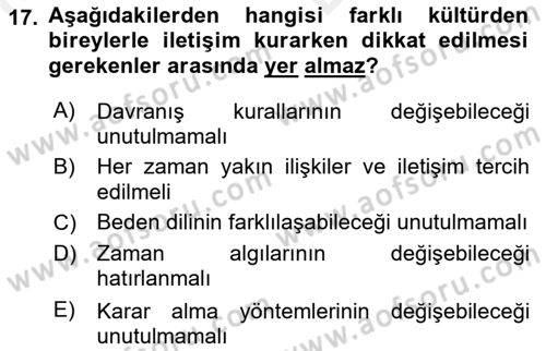 Engelli Bakımı ve Rehabilitasyonunu Planlama Dersi 2018 - 2019 Yılı (Vize) Ara Sınav Soruları 17. Soru
